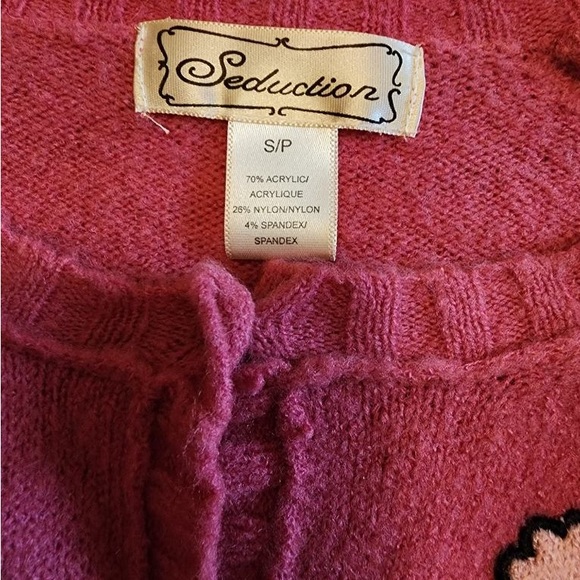 Sweet Retro Poodle Button-down Sweater - Picture 2 of 3